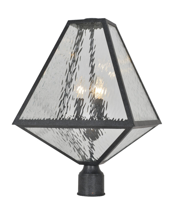 Crystorama Brian Patrick Flynn Glacier 3 Light Black Charcoal Large Outdoor Post