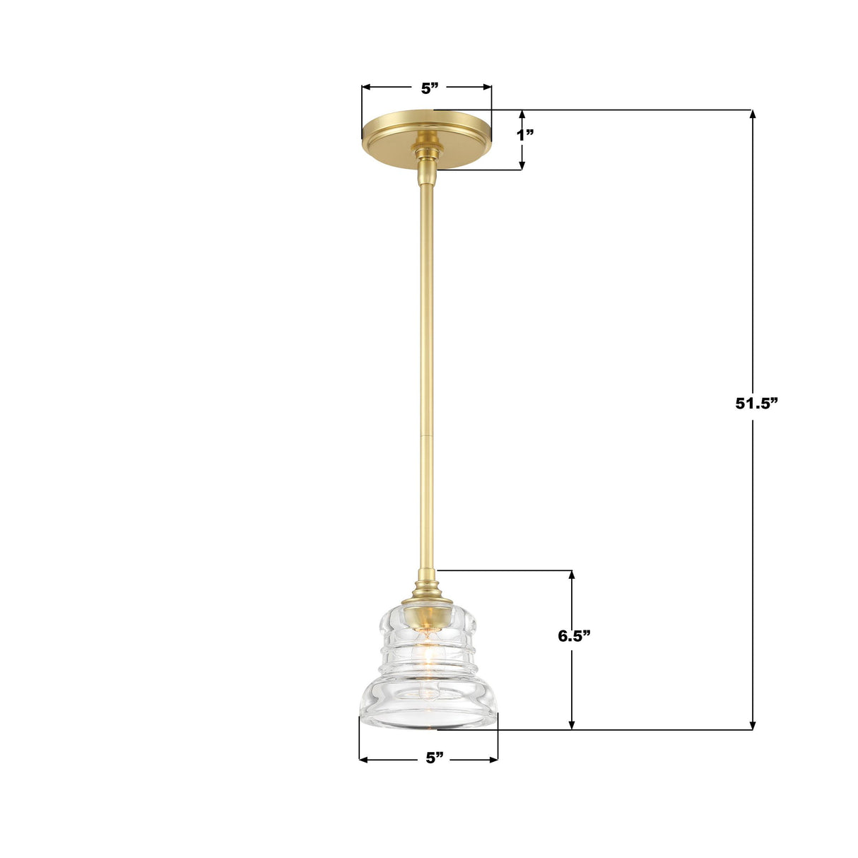 Crystorama Gregory 1 Light Aged Brass Mini Pendant