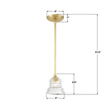 Crystorama Gregory 1 Light Aged Brass Mini Pendant