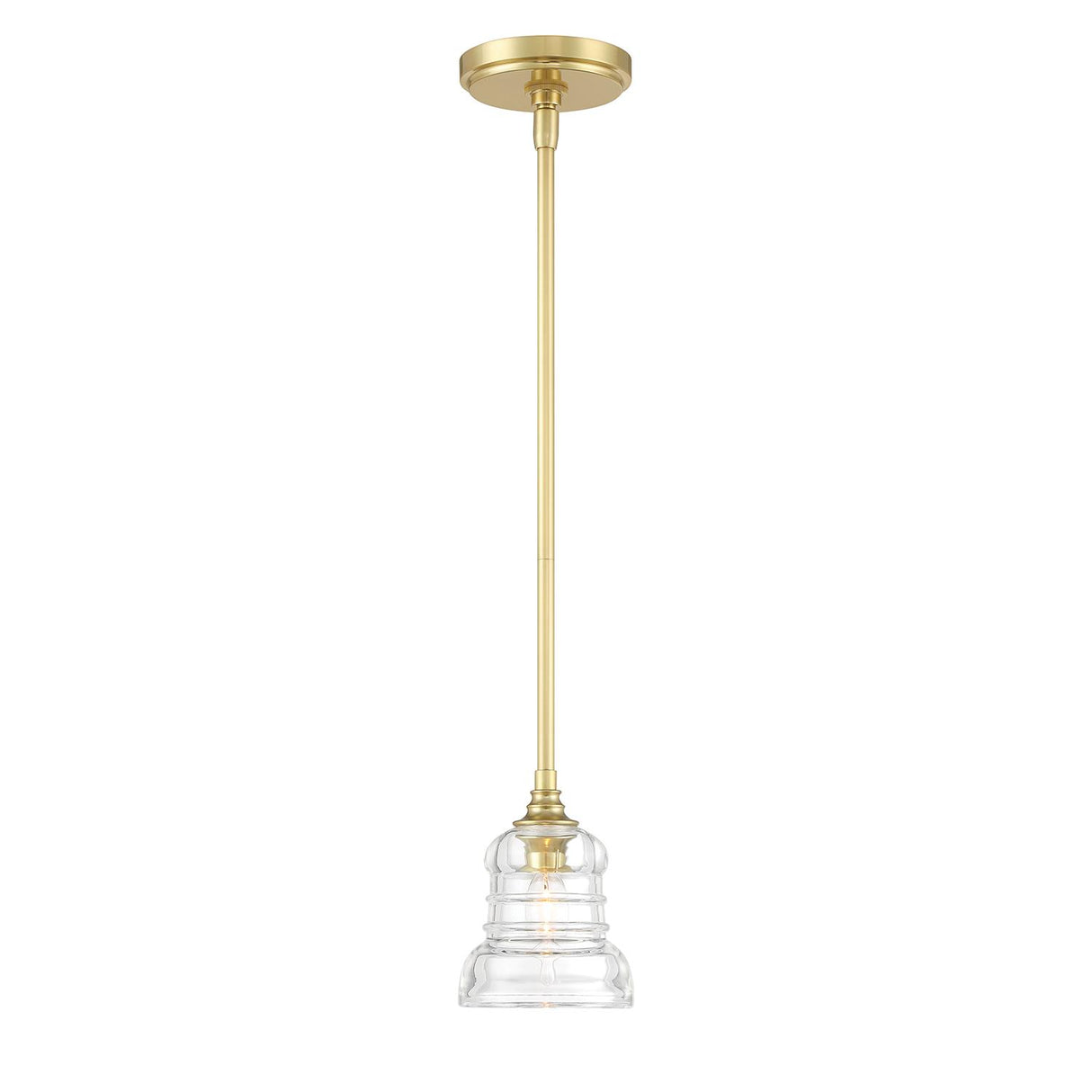 Crystorama Gregory 1 Light Aged Brass Mini Pendant