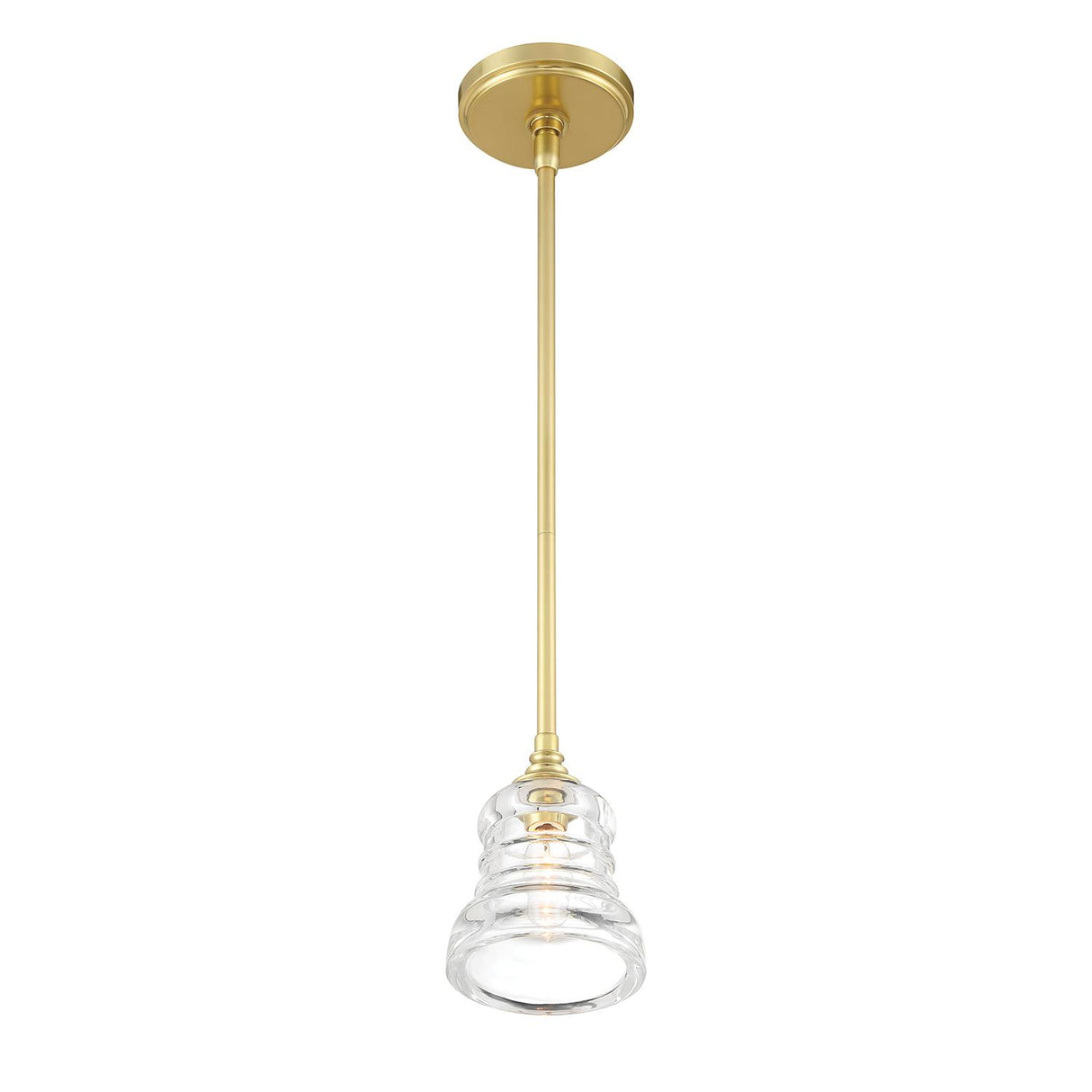 Crystorama Gregory 1 Light Aged Brass Mini Pendant
