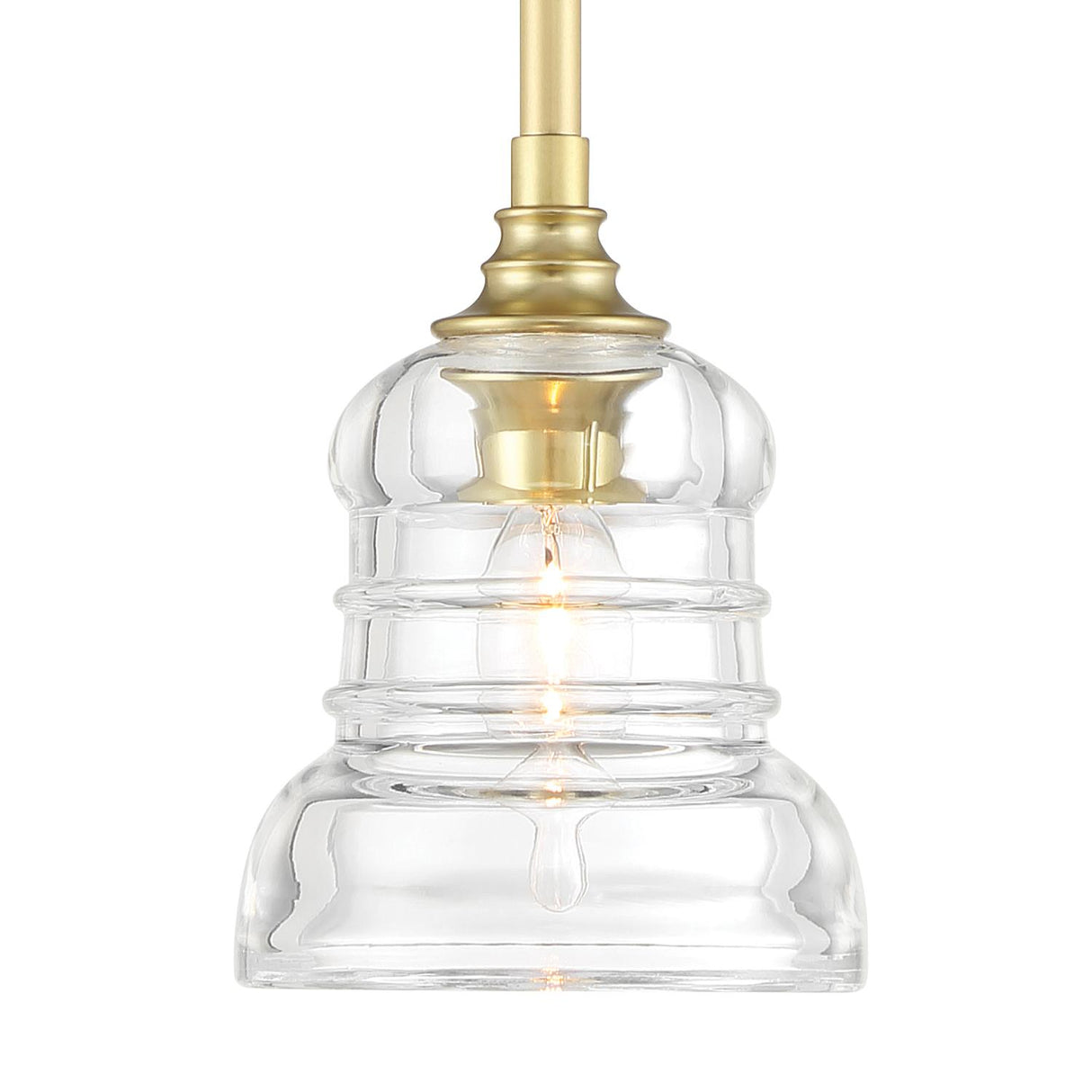 Crystorama Gregory 1 Light Aged Brass Mini Pendant