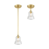 Crystorama Gregory 1 Light Aged Brass Mini Pendant