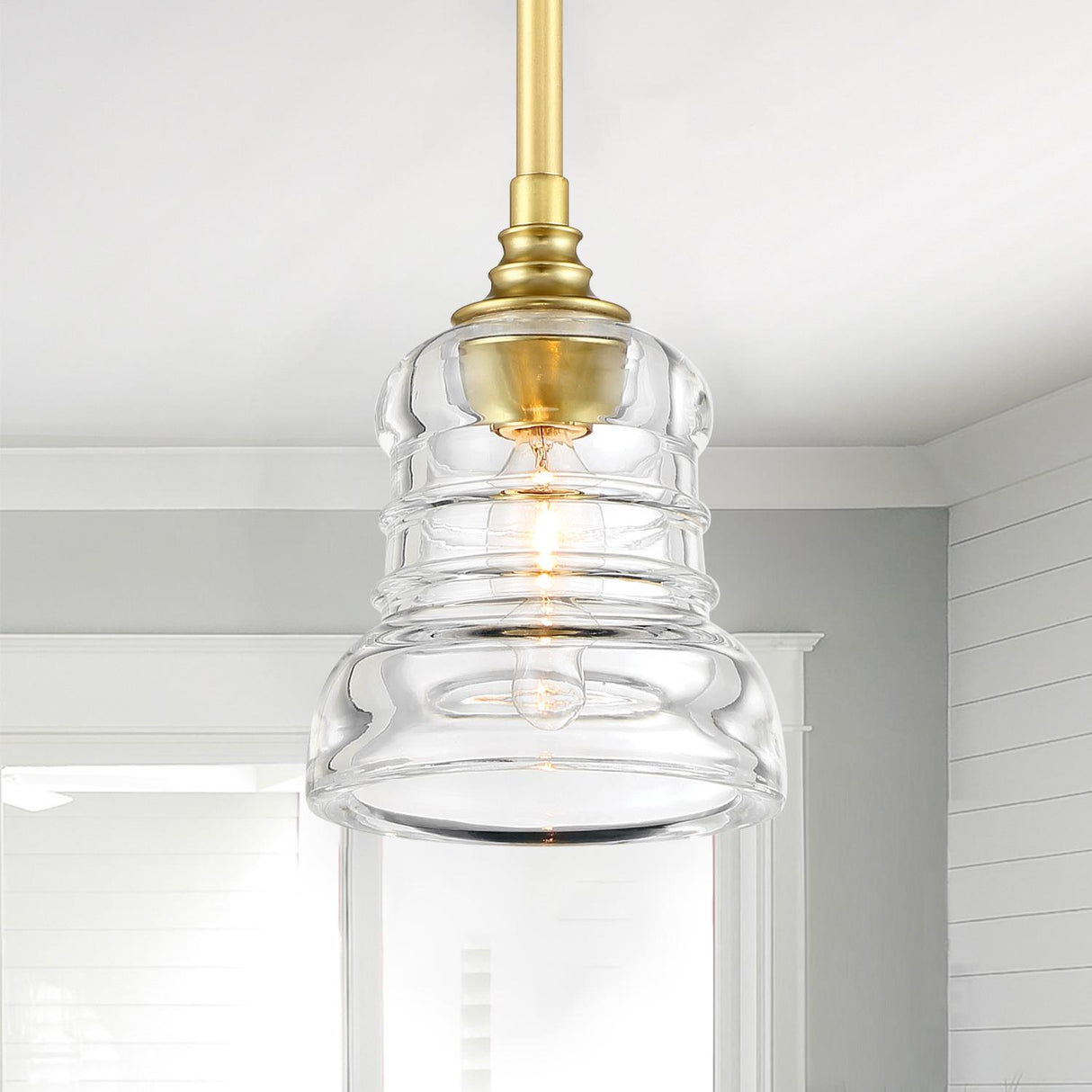 Crystorama Gregory 1 Light Aged Brass Mini Pendant