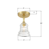 Crystorama Gregory 1 Light Aged Brass Semi Flush Mount