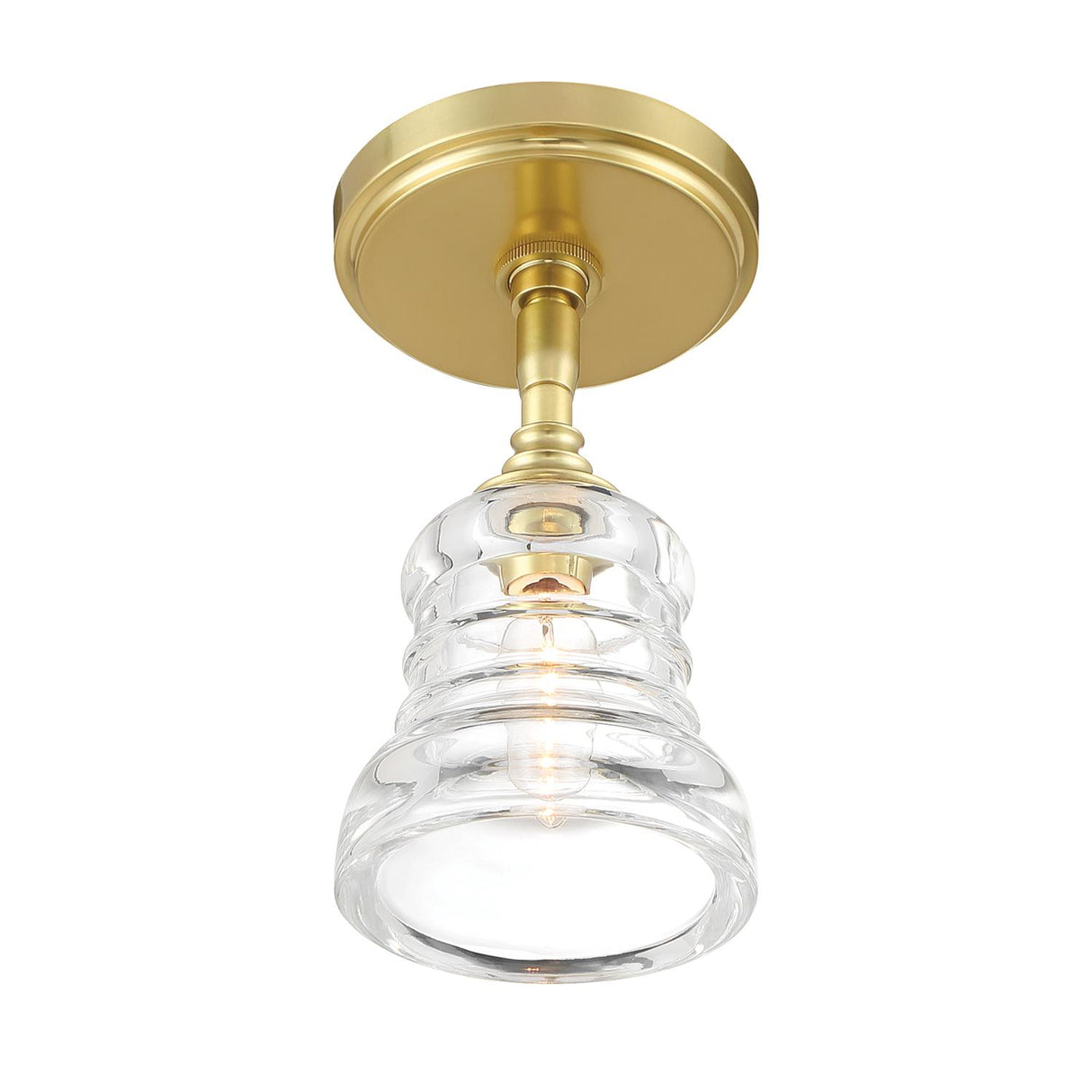 Crystorama Gregory 1 Light Aged Brass Semi Flush Mount