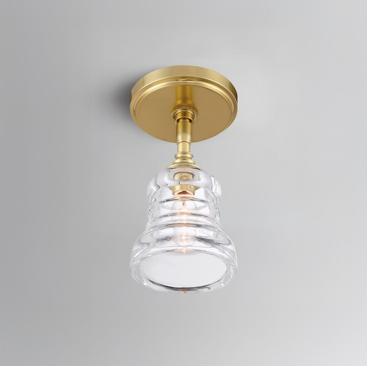 Crystorama Gregory 1 Light Aged Brass Semi Flush Mount