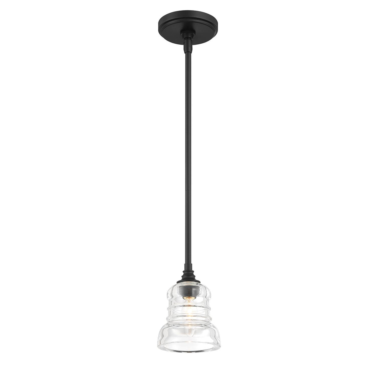 Crystorama Gregory 1 Light Matte Black Mini Pendant