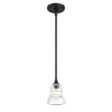 Crystorama Gregory 1 Light Matte Black Mini Pendant