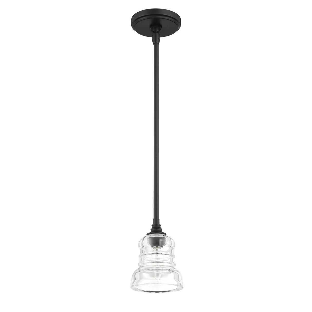 Crystorama Gregory 1 Light Matte Black Mini Pendant