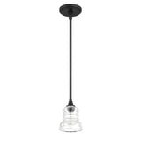 Crystorama Gregory 1 Light Matte Black Mini Pendant