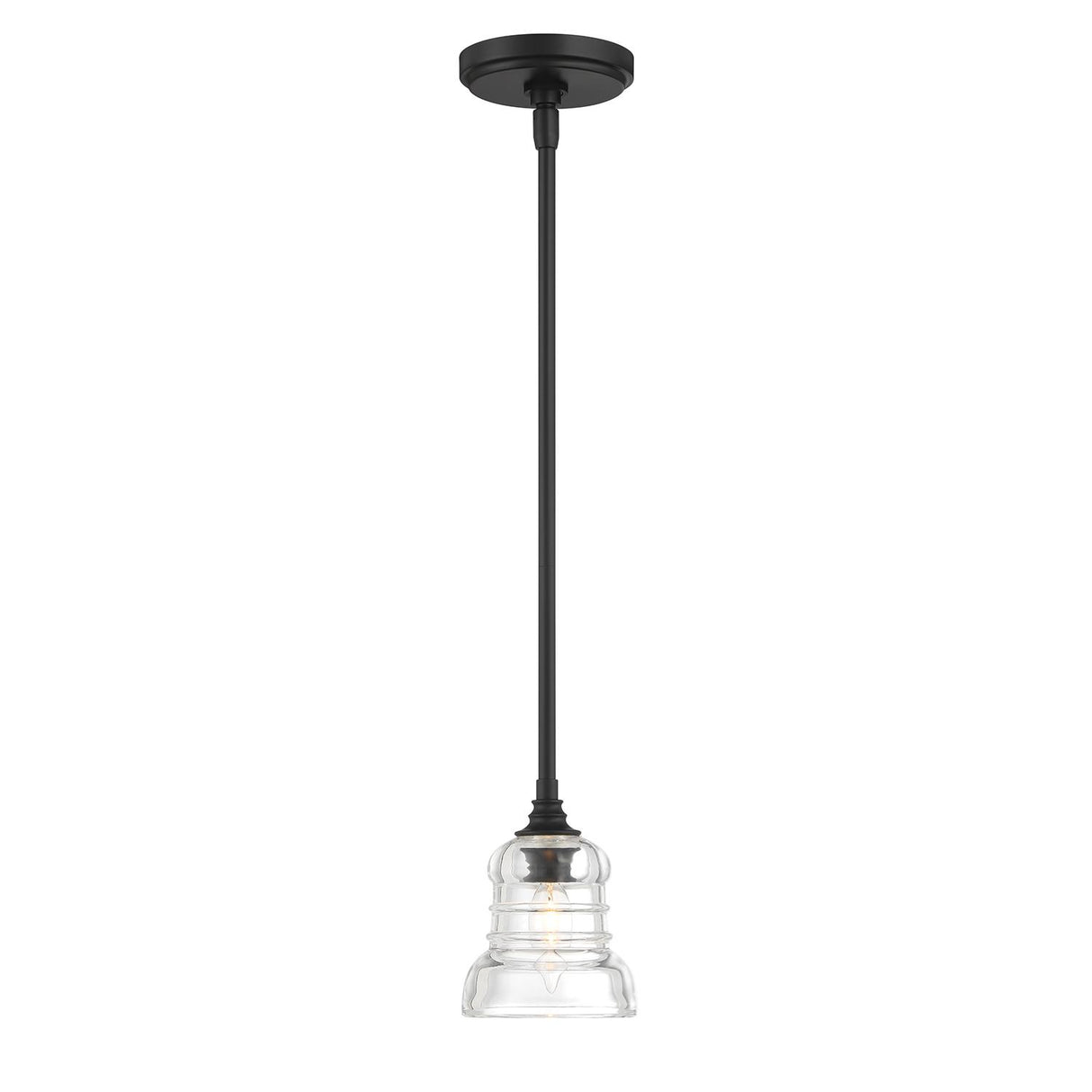 Crystorama Gregory 1 Light Matte Black Mini Pendant