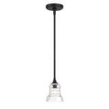 Crystorama Gregory 1 Light Matte Black Mini Pendant