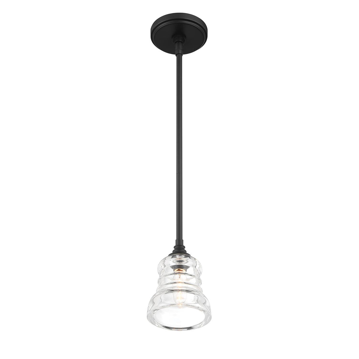 Crystorama Gregory 1 Light Matte Black Mini Pendant