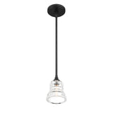 Crystorama Gregory 1 Light Matte Black Mini Pendant