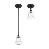 Crystorama Gregory 1 Light Matte Black Mini Pendant