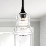 Crystorama Gregory 1 Light Matte Black Mini Pendant
