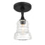 Crystorama Gregory 1 Light Matte Black Semi Flush Mount