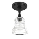 Crystorama Gregory 1 Light Matte Black Semi Flush Mount
