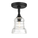 Crystorama Gregory 1 Light Matte Black Semi Flush Mount