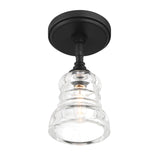 Crystorama Gregory 1 Light Matte Black Semi Flush Mount
