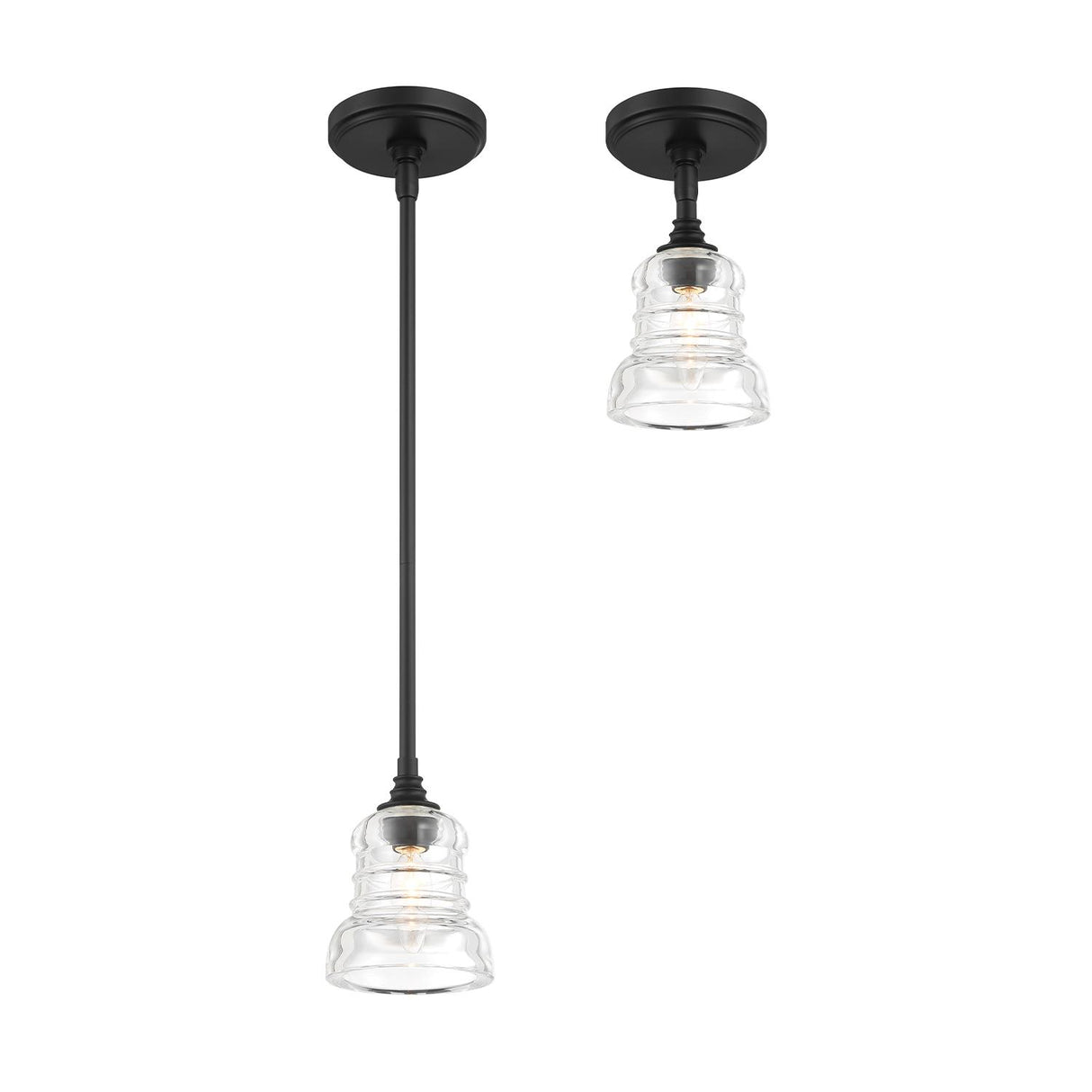 Crystorama Gregory 1 Light Matte Black Semi Flush Mount