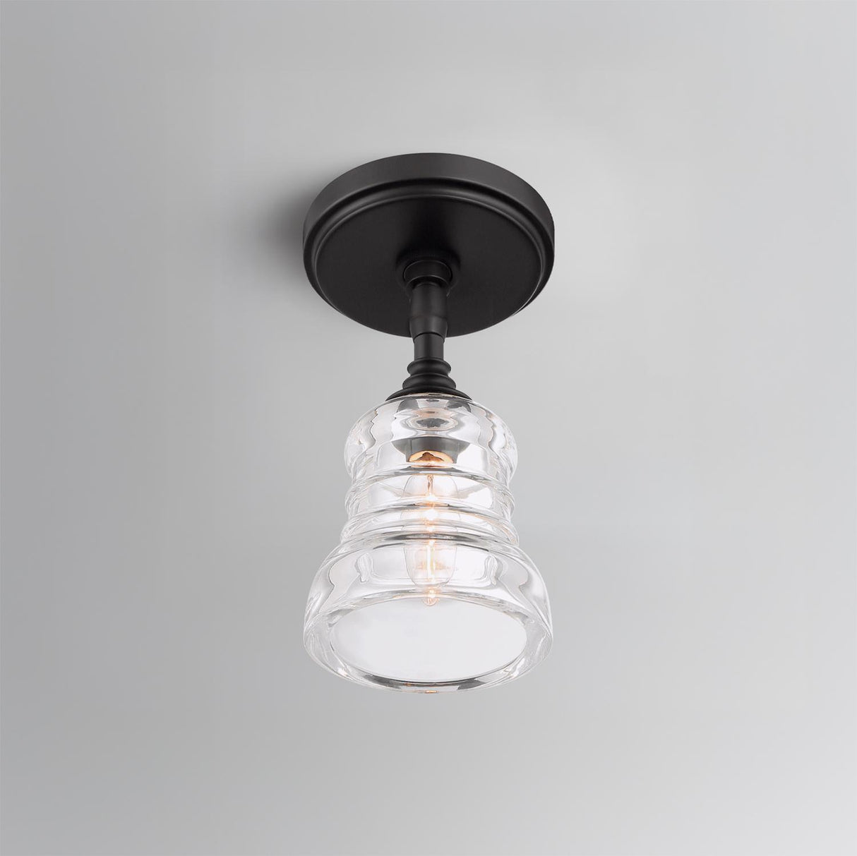 Crystorama Gregory 1 Light Matte Black Semi Flush Mount