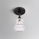 Crystorama Gregory 1 Light Matte Black Semi Flush Mount