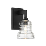 Crystorama Gregory 1 Light Matte Black Sconce