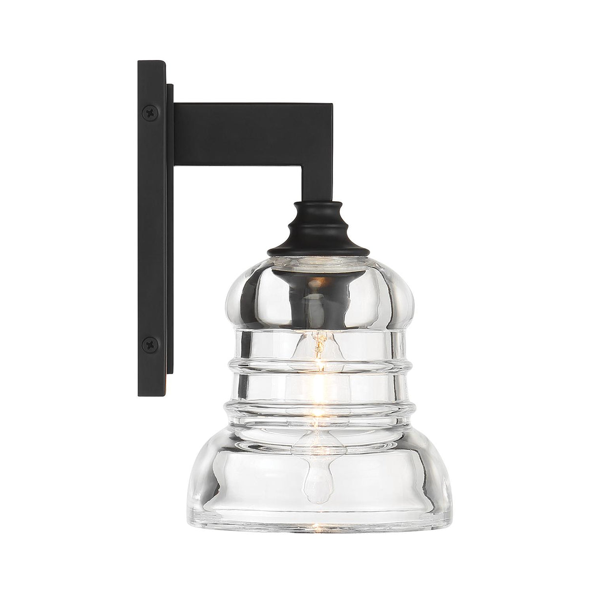 Crystorama Gregory 1 Light Matte Black Sconce