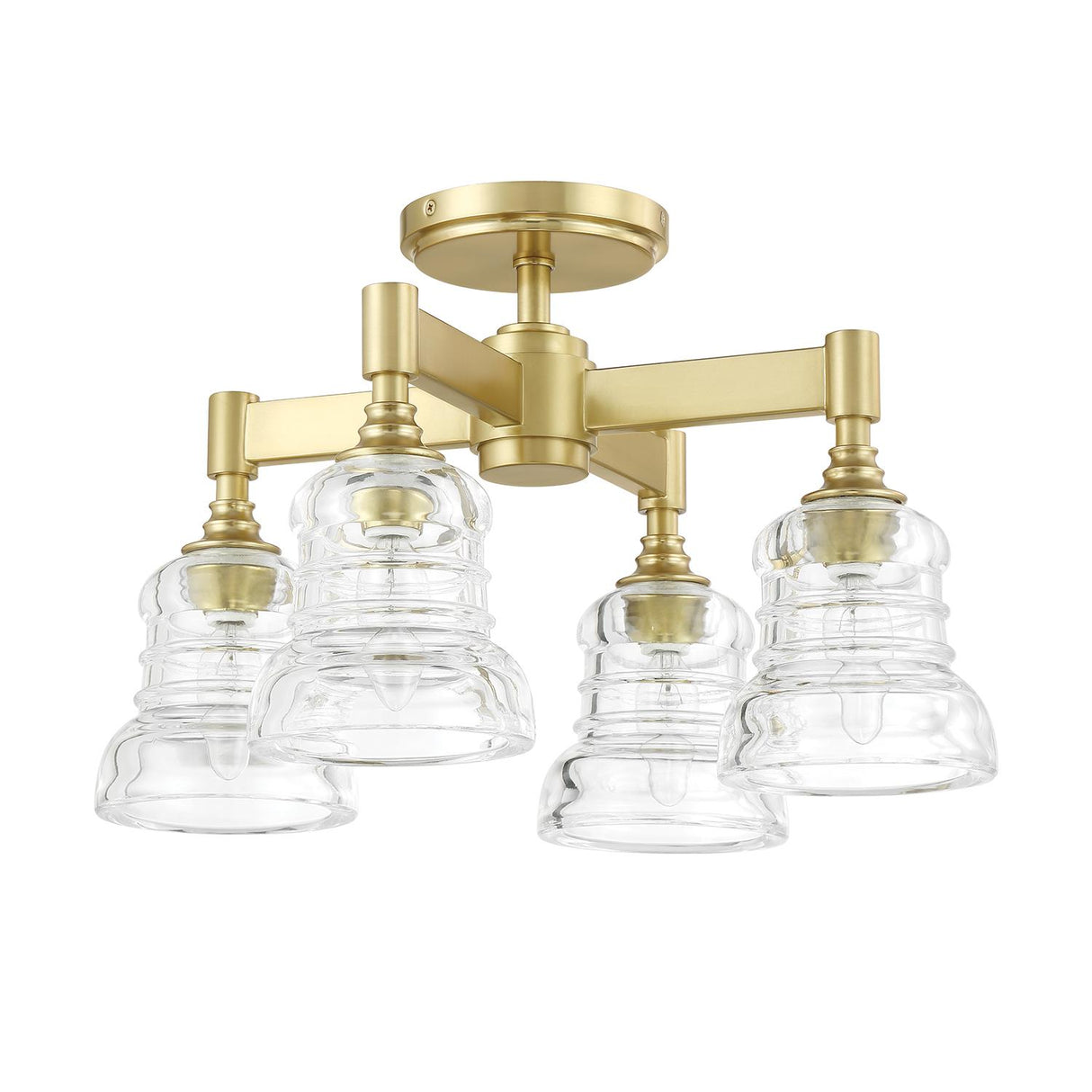 Crystorama Gregory 4 Light Aged Brass Semi Flush Mount