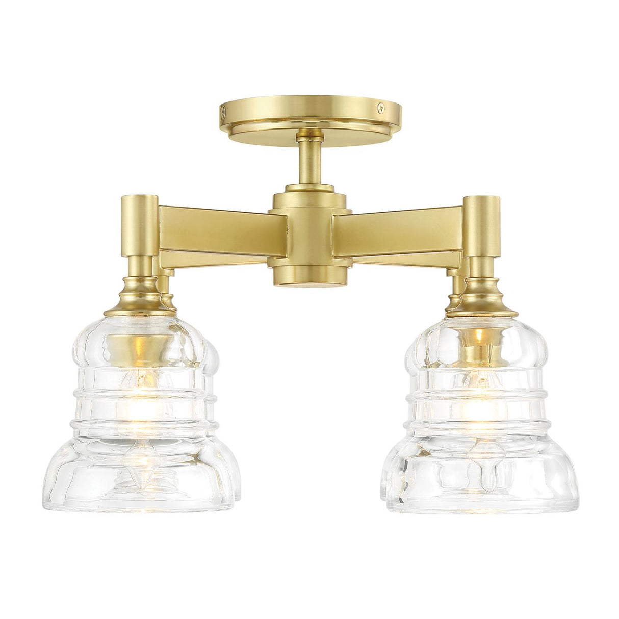 Crystorama Gregory 4 Light Aged Brass Semi Flush Mount