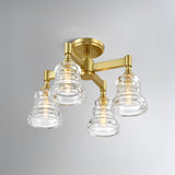 Crystorama Gregory 4 Light Aged Brass Semi Flush Mount