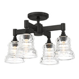 Crystorama Gregory 4 Light Matte Black Semi Flush Mount
