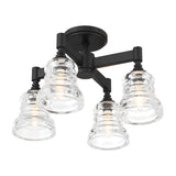 Crystorama Gregory 4 Light Matte Black Semi Flush Mount
