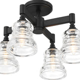 Crystorama Gregory 4 Light Matte Black Semi Flush Mount