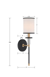 Crystorama Hatfield 1 Light Black Forged + Vibrant Gold Sconce