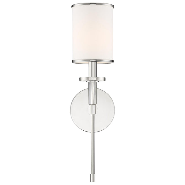 Crystorama Hatfield 1 Light Polished Nickel Sconce