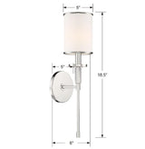 Crystorama Hatfield 1 Light Polished Nickel Sconce