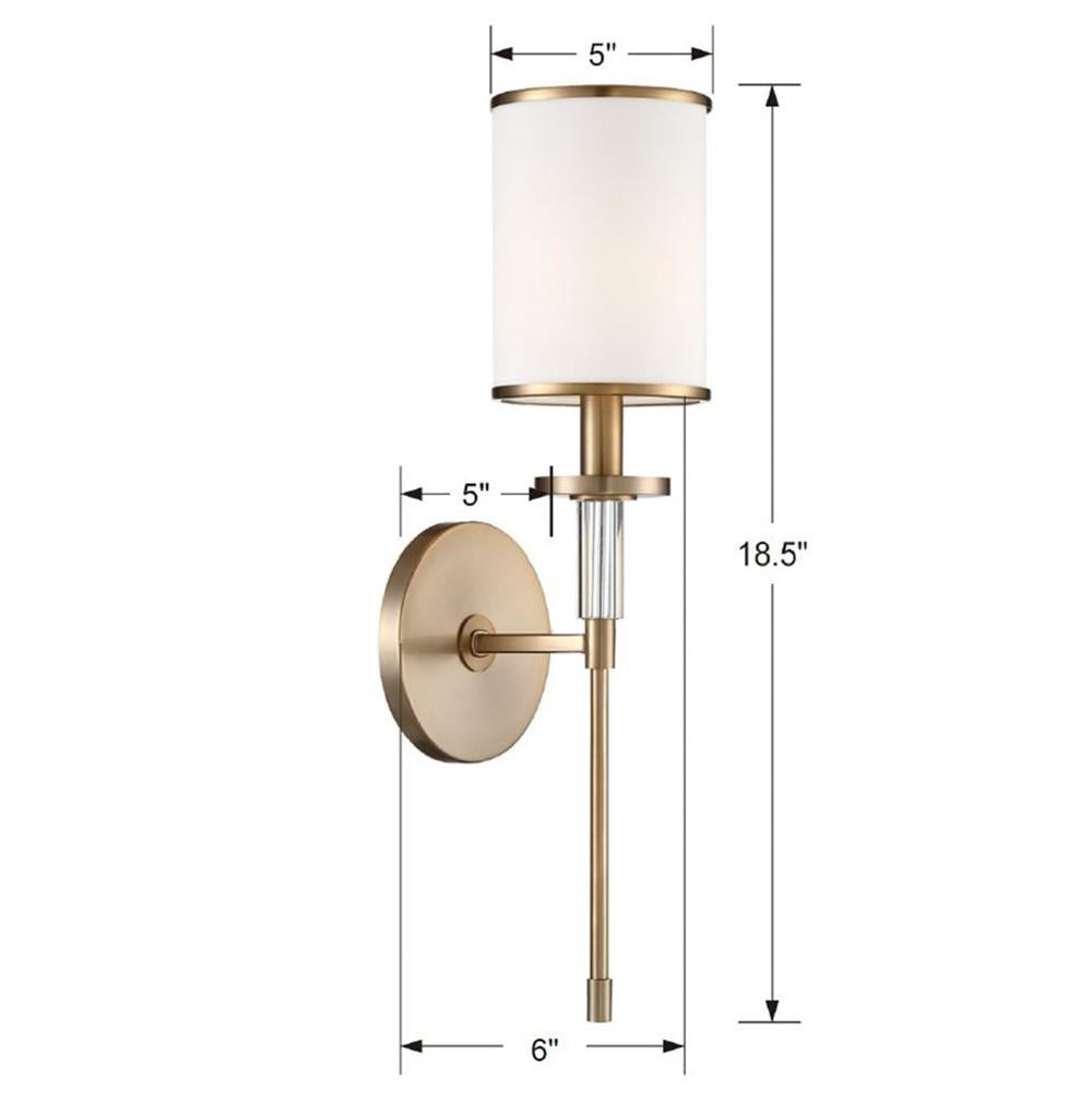 Crystorama Hatfield 1 Light Vibrant Gold Sconce