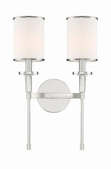 Crystorama Hatfield 2 Light Polished Nickel Sconce