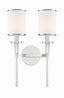 Crystorama Hatfield 2 Light Polished Nickel Sconce
