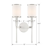 Crystorama Hatfield 2 Light Polished Nickel Sconce