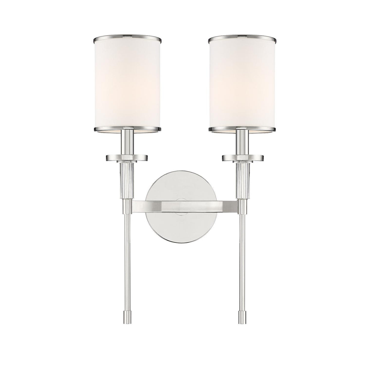 Crystorama Hatfield 2 Light Polished Nickel Sconce