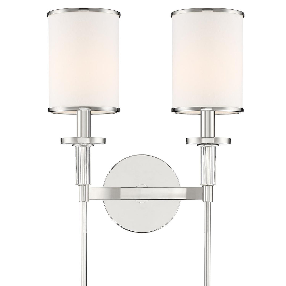 Crystorama Hatfield 2 Light Polished Nickel Sconce