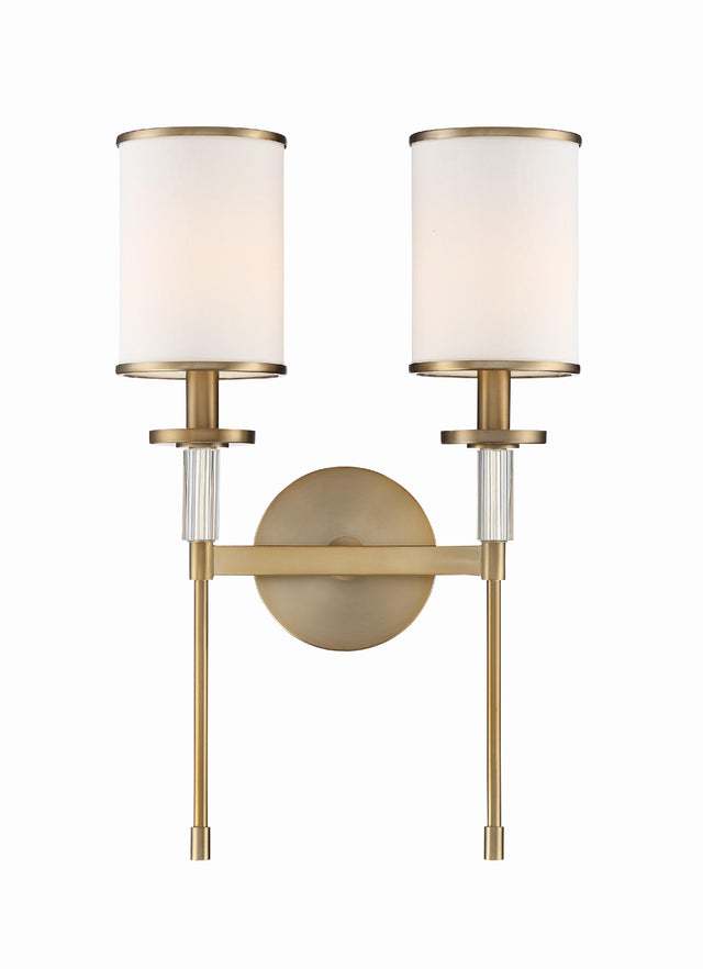 Crystorama Hatfield 2 Light Vibrant Gold Sconce