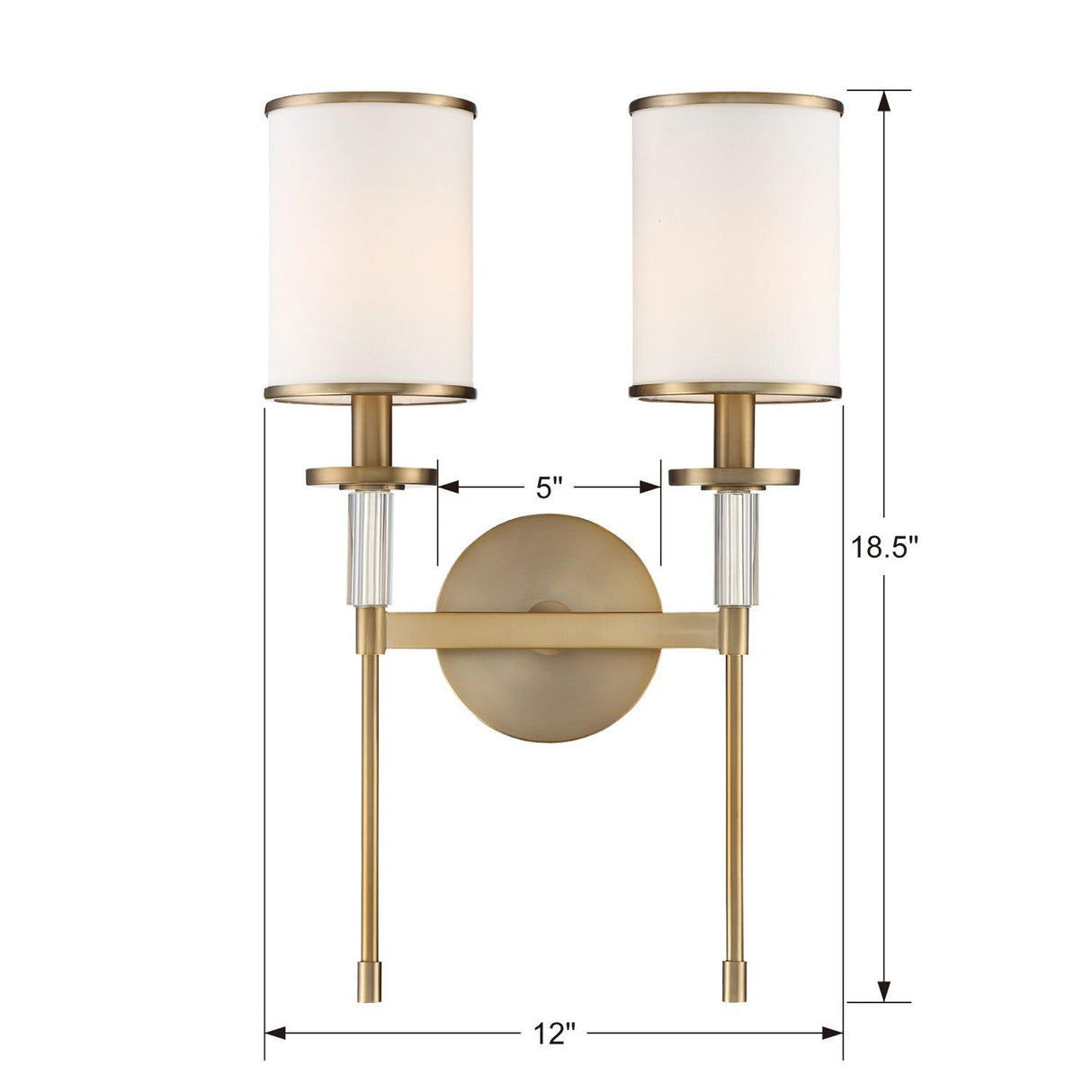 Crystorama Hatfield 2 Light Vibrant Gold Sconce