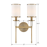 Crystorama Hatfield 2 Light Vibrant Gold Sconce