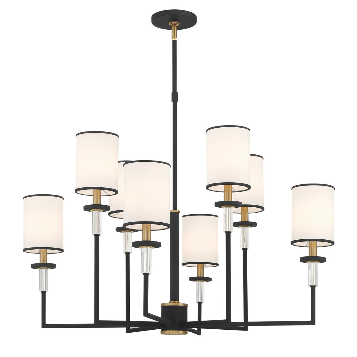 Crystorama Hatfield 8 Light Black Forged + Vibrant Gold Chandelier