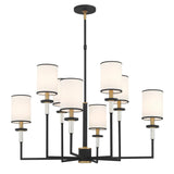 Crystorama Hatfield 8 Light Black Forged + Vibrant Gold Chandelier